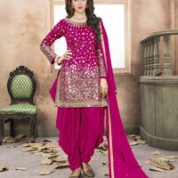 Dark Pink Punjabi Suit